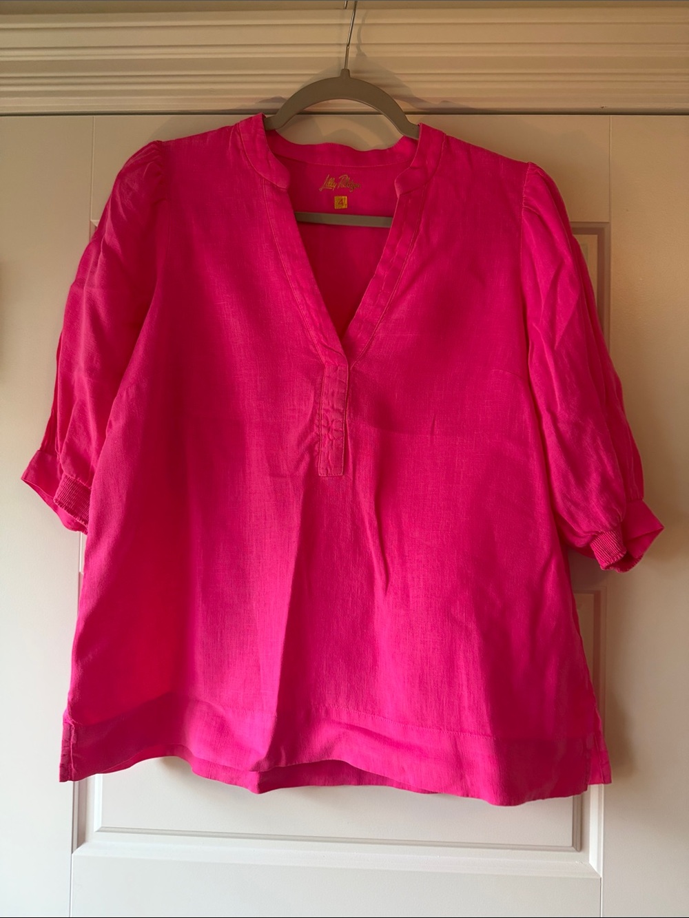Lilly Pulitzer Hot Pink V-Neck Tunic Top
